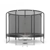 Image de Trampoline Semi-Pro 12ft / 366cm Noir Avec Filet De Sécurité, Tapis De Saut, Coussin De Protection, Echelle - Noir
