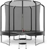 Image de Trampoline Semi-Pro 8ft / 244cm Noir Avec Filet De Sécurité, Tapis De Saut, Coussin De Protection, Echelle - Noir