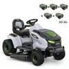 Image de PACK Tracteur Ã©lectrique Ã  batterie Ã  Ã©jection latÃ©rale et mulching, 5 batteries 10Ah et chargeur rapide - EGO TR4201E