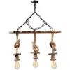 Image de Concept-Usine Suspension rustique filaire 3 lampes cordes et bois ZYA