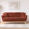 Image de CanapÃ© 3 places scandinave en velours cÃ´telÃ© terracotta HOGA