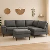 Image de CanapÃ© d'angle 4-5 places en tissu chenille gris anthracite avec pouf COLCHESTER