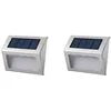 Image de Lot de 2 projecteurs solaires 2x WALLY W8 Blanc Acier H10cm