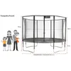 Image de Kangui Kangui - Trampoline De Jardin 426 Cm + Filet De Sécurité Jumpi Taupe/Vert 430. Trampoline Certifié Par Le Critt Sport & Loisirs