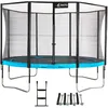 Image de Kangui Kangui - Trampoline De Jardin 365 Cm + Filet De Sécurité + Échelle + Kit D'ancrage  Punchi Bleu 360