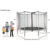 Image de Kangui - Trampoline De Jardin 365 Cm + Filet + Ãchelle + BÃ¢che + Kit D'ancrage Jumpi Taupe/Vert