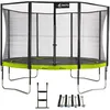 Image de Kangui - Trampoline De Jardin Rond 430 Cm + Filet De SÃ©curitÃ© + Ãchelle + Kit D'ancrage  Punchi Vert 430