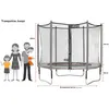Image de Kangui - Trampoline De Jardin 244 Cm + Filet De SÃ©curitÃ© + Ãchelle + BÃ¢che De Protection Jumpi Vert/Noir 250