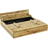 Image de Kangui Kangui - Bac À Sable En Bois Pefc Avec Couvercle Et Bancs