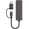 Image de Hub USB Urban Factory 4 ports USB 3.0 Gris anthracite + Adaptateur USB-A femelle USB-C mâle