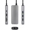 Image de Hub USB-C Urban Factory 8 en 1 avec 3 USB-A 1 HDMI 4K 60Hz 1 RJ45 lecteurs cartes SD et Micro SD 1 USB-C 100W PD Gris anthracite