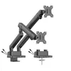 Image de Urban Factory FLEXEE Dual Pro - Kit de montage (support de moniteur à double bras) - pour 2 écrans LCD - ergonomique, avec station d'accueil - acier, aluminium, plastique - noir - Taille d'écran : 17"-32" - montrable sur bureau