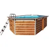 Image de Water Clip Piscine bois hexagonale CEBU - 3,50 x 2,95 x H. 1,11 m