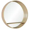 Image de Miroir Rond Avec étagère Bois D60 Cm Oblo