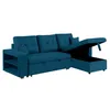 Image de CanapÃ© d'angle convertible bleu 4 places GLASGOW