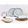 Image de Lot De 6 Assiettes Plates En Grès Bleu D27