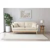 Image de Hoga Velours cÃ´telÃ© beige CanapÃ© scandinave 3 places + 2 coussins