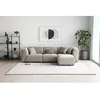 Image de CanapÃ© 3 places + 1 pouf velours cÃ´telÃ© modulable gris clair MONROE