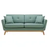 Image de CanapÃ© 3 places scandinave et 2 coussins en tissu vert d'eau HOGA
