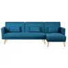 Image de CanapÃ© d'angle rÃ©versible et convertible 4 places en tissu bleu canard GRACE