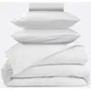 Image de Parure - Draps Housse 140x190cm, Housse De Couette 220x240cm, Taie D'oreillers 65x65cm - Blanc