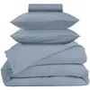 Image de Parure - Draps Housse 140x200cm, Housse De Couette 220x240cm, Taie D'oreillers 65x65cm - Bleu