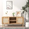 Image de Buffet Cange avec portes effet cannage et 2 niches 120 cm
