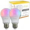 Image de 2 Ampoules Led ConnectÃ©es Wi-Fi + Bt, Couleurs Rgb + Blanc RÃ©glable - Konyks Antalya Easy E27 Dual Pack
