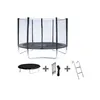 Image de Pack Premium Trampoline 245cm Réversible Gris / Rose Canberra + Filet, Échelle, Bâche Et Kit D'ancrage