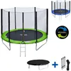 Image de Pack Premium Trampoline 245cm Réversible Vert / Bleu Canberra + Filet, Échelle, Bâche Et Kit D'ancrage