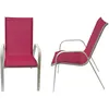 Image de Lot De 4 Chaises Marbella En TextilÃ¨ne Rose - Aluminium Blanc