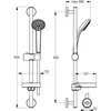 Image de Ideal standard-Ensemble barre de douche IDEALRAIN S3 60 1,75 porte savon transparent rÃ©f : B9503AA