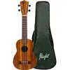 Image de Flight Natural Series Nus200 Teak UkulÃ©lÃ© Soprano Avec Sillet De TÃªte Large (Housse Incluse)