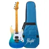 Image de Flight Rock Series Pathfinder Tenor Transparent Blue Ukulélé Ténor Électrique Solid Body Avec Housse