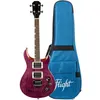 Image de Flight Rock Series Vanguard Transparent Purple Ukulélé Ténor Électrique Solid Body Avec Housse