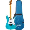 Image de Flight Rock Series Pathfinder Baritone Ocean Blue Ukulélé Électrique Solid Body Avec Housse