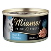 Image de 1x100g Miamor Filets Fins thon blanc, crevettes en gelée - Pâtée pour chat