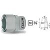Image de Hazet Hazet Douille à 6 pans - Carré creux 10 mm (3/8 pouce) - Profil Traction à 6 pans extérieurs - Taille: 22 - Longueur totale: 34 mm - 880-22