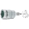 Image de Hazet Hazet Douille (à 6 pans) - Carré creux 12,5 mm (1/2 pouce) - Profil Traction à 6 pans extérieurs - Taille: 13 - Longueur totale: 38 mm - 900-13