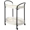 Image de Desserte de Cuisine 2 Niveaux "Cannage" 70cm Noir