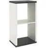 Image de Maisonetstyles Etagère 2 Compartiments 43x30x84 Cm Gris Foncé Et Blanc - Josef