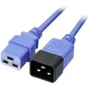 Image de Lindy - Rallonge de câble d'alimentation - IEC 60320 C19 pour IEC 60320 C20 - 250 V - 16 A - 1 m - moulé - bleu