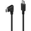 Image de Lindy - Câble USB - 24 pin USB-C (M) droit pour 24 pin USB-C (M) à angle droit - USB 2.0 - 1 m - rond - noir