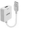 Image de Lindy - Câble vidéo/audio - HDMI, DC jack de 3,5 mm x 1,35 mm femelle pour DisplayPort mâle - 9.5 cm - blanc