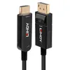 Image de Lindy - Câble adaptateur - DisplayPort mâle pour HDMI mâle - 30 m - cuivre hybride/fibre optique - noir - rond support 4K