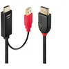 Image de Lindy - Câble vidéo/audio - DisplayPort mâle pour USB HDMI mâle - 50 cm - blindé - noir - rond support 4K actif