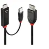 Image de Lindy - Câble adaptateur - HDMI, USB (alimentation uniquement) mâle pour DisplayPort mâle - 1 m - blindé - noir - rond, actif, support pour 4K60Hz