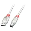 Image de Lindy - Câble USB - USB (M) pour USB type B (M) - USB 2.0 - 2 m - moulé - transparent