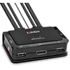 Image de Lindy 2 Port DisplayPort 1.2, USB 2.0 & Audio Cable KVM Switch - Commutateur écran-clavier-souris/audio - 2 x KVM / audio - de bureau