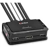 Image de Lindy Lindy 2 Port DisplayPort 1.2, USB 2.0 & Audio Cable KVM Switch - Commutateur écran-clavier-souris/audio - 2 x KVM / audio - de bureau